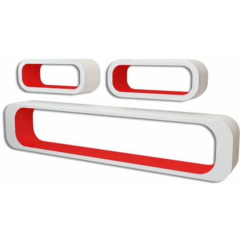 3 Mensole a Parete Bianche Rosse in MDF a Cubo per LibriDVD vidaXL 6x Mensole a Cubo da Parete Bianco e Viola Scaffali