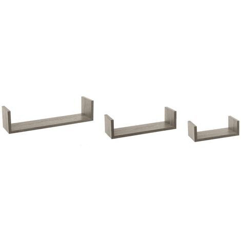 3 mensole a parete fixy effetto rovere grigio - 5five
