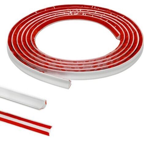 AIMOONSA 3 Meter selbstklebende PVC-Dichtungskantenleiste für Küchenarbeitsplatten, Eckwände, Innenwandfugenprofil, Abschlussleiste, Dichtungsleiste, Fußleiste, 12 mm x 6 mm, Weiß