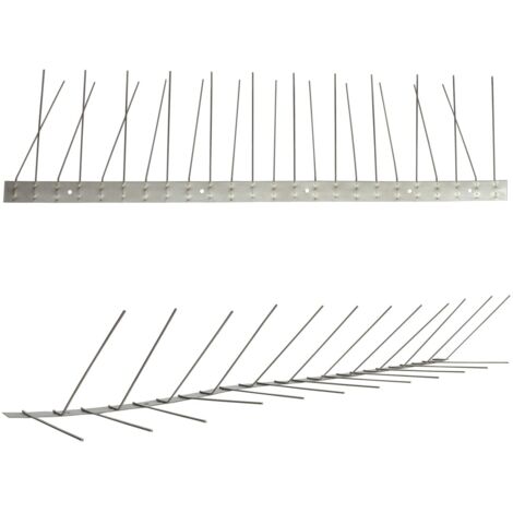 3 mètre (6 x 0,5 m) pics anti pigeon pour gouttière 2 rangées V2A Titan - solution de qualité pour contrôle des oiseaux pointes en acier inoxydable de contrôle des oiseaux