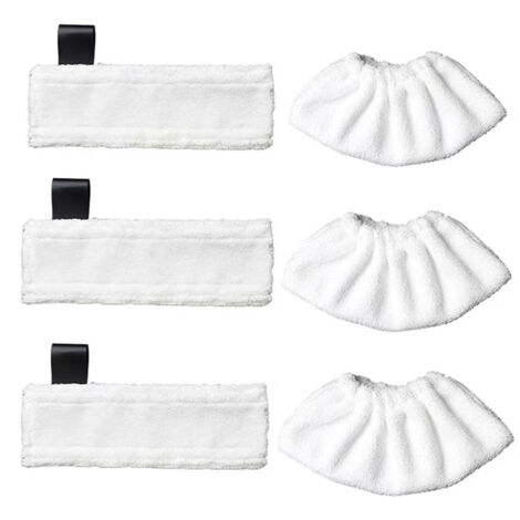3 Mikrofaser-Reinigungstücher und 3 Mikrofaser-Dampfreinigungshüllen für Reiniger