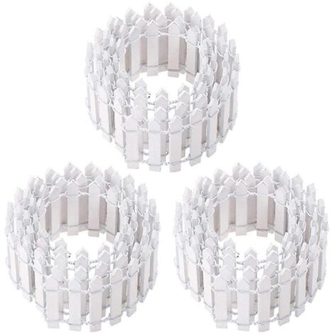 3 mini clôtures en bois 90x5cm pour jardin féérique miniature, ornement de jardin de fée, barrière en bois pour bricolage DIY, décoration micro-paysage.