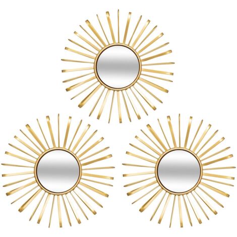 3 miroirs Warren doré D24,5cm - Atmosphera créateur d'intérieur