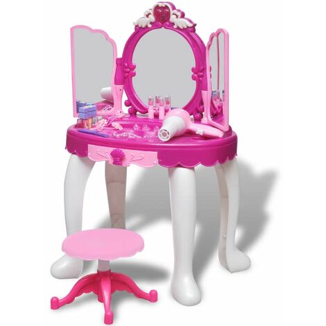main image of "3-Mirror Kids' Playroom Standing Toy Vanity Table with Light/Sound"