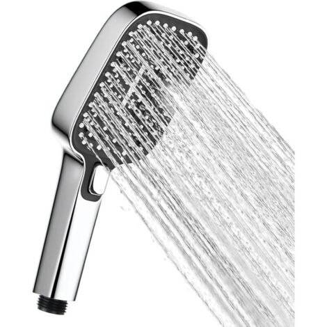3 modalità di getto, soffione doccia argento, soffione doccia ad alta pressione, soffione doccia per bagno, doccetta a mano, soffione doccia quadrato, soffione doccia a risparmio idrico
