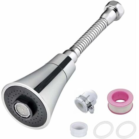 3 Modes Faucet Nozzle Filter Adapter, Faucet Water Saver, Faucet Sprayer Extension, 360 Degree Rotatable Adjustable Faucet Aerator for Kitchen and Bathroom, Toilet
