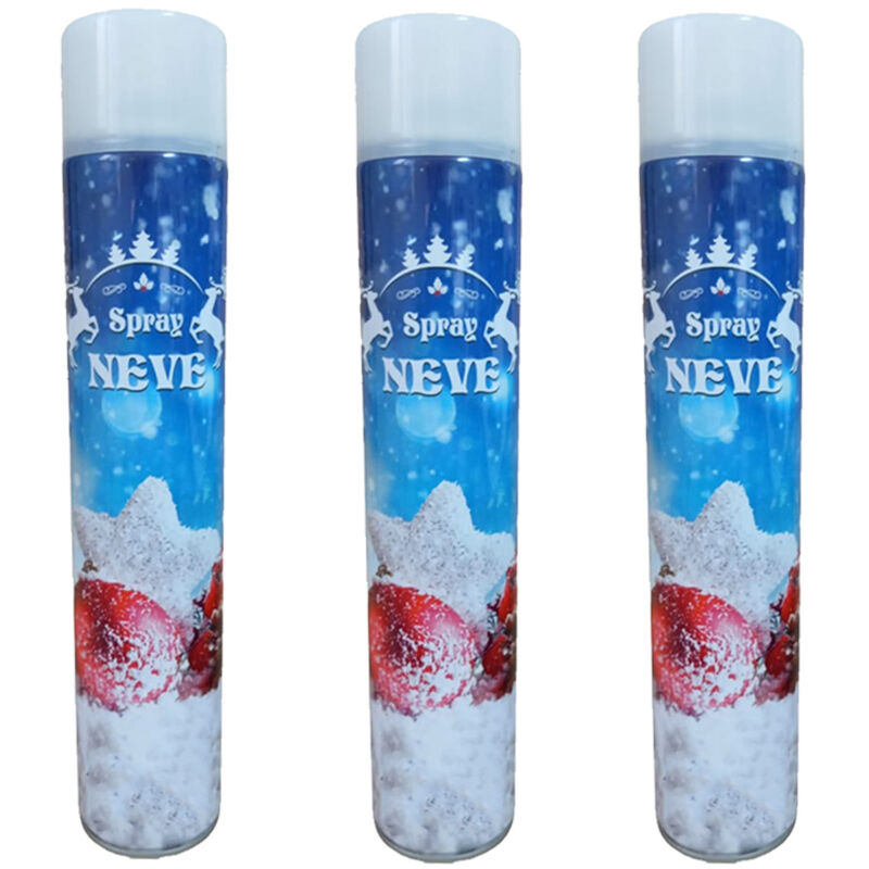 3 Neve Spray max bomboletta 400gr per decorazioni albero di natale presepe vetri finestre casa vetrine artificiale