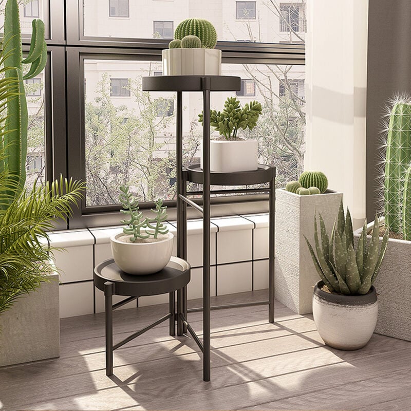 3 niveaux Porte plante interieur étagère plante, Etagere porte plante exterieur métal tabouret plante, Supports de pots de fleurs pour Maison Balcon