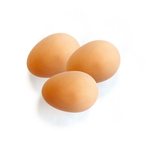 3 œufs factices en gomme pour poule CHICK'A
