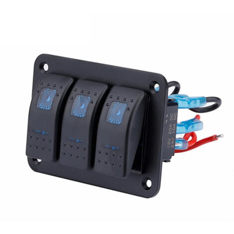 Панел за вграждане с 3 бутона ON-OFF универсални 12-24V за LED светлини бар фарове лебедки лампи за кола камион каравана
