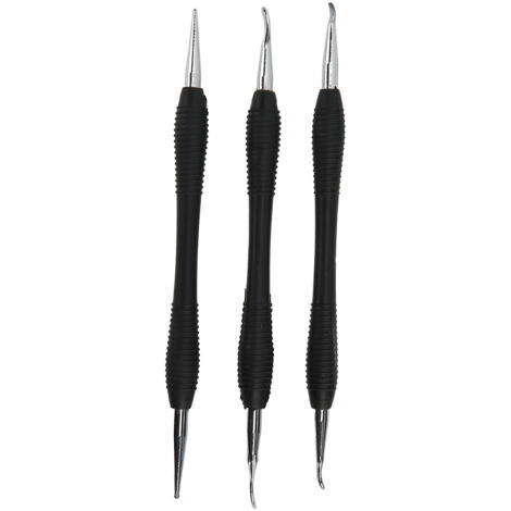 3 Outils de Modelage en Cuir en Acier Inoxydable Robuste - Kit DIY pour Presser et Polir le Cuir à la Maison