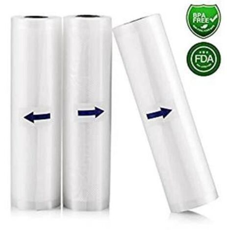 3 Pack 25x500cm Appareil de mise sous Vide Sac sous Vide, Rouleaux d\'emballage pour Machine sous vide pour Économiseur de nourritur