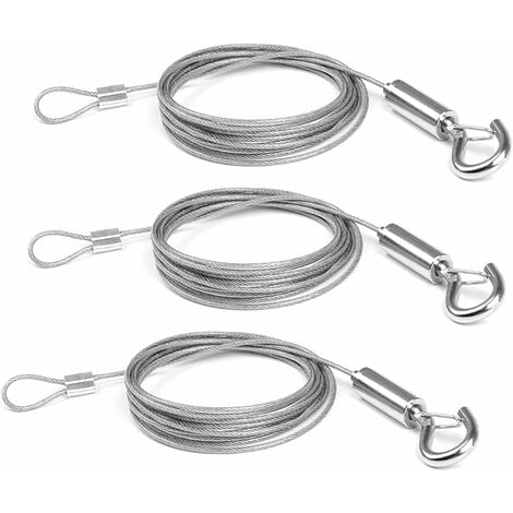 Adjustable Picture Hanging Wire 4pcs Mirror Frame Kit - Heavy Duty Stainless Steel Wire Rope 3 Meter x 1.5mm, Silver