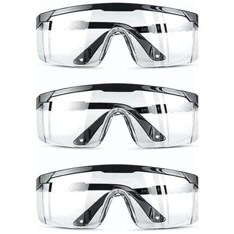 (3 Pack) Anti-fog, UV and scratch-resistant safety glasses for workplace, construction, DIY, laboratory, welding, chemical YMYNY