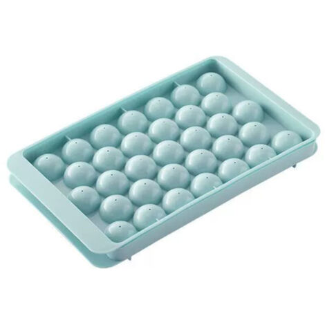 3 Pack Bac à 33 glaçons Ronds, Moule réutilisable,99 Glaçons Ronds pour Rafraîchir Whisky, Cocktails, Café - Bac a Glacon Sphériques Démoulage Facile, Turquoise