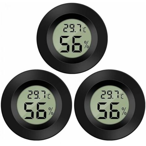 3 Pack Digital LCD Hygrometer Thermometer Monitor Humidity Meter for Humidifier, Dehumidifier, Greenhouse, Basement, Baby Room, YMYNY