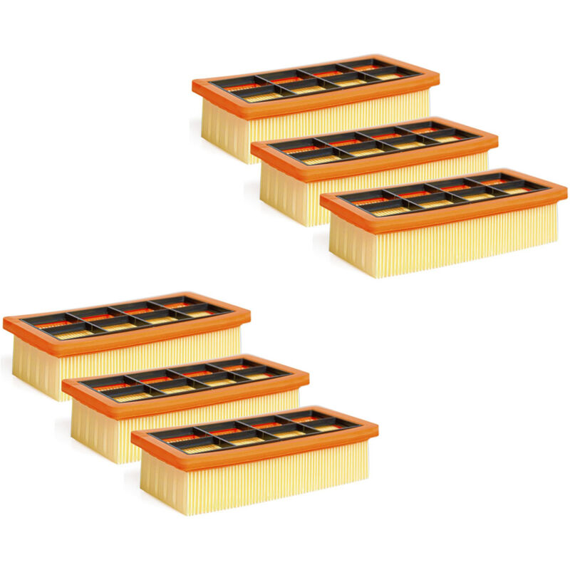 6 Pack Filtre plissé plat accessoire pour Kärcher les aspirateurs ad 3200, ad 3 Premium et ad 4 Premium,6.415-953.0, Filtre Aspirateur,Accessoire