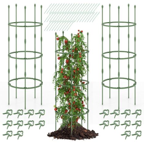 3-Pack Garden Tomato Trellis 154cm Adjustable Plant Support Tomato Cage