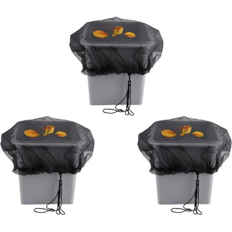 3 Pack Mesh Rain Barrel Covers, Water Collection Buckets to Keep Debris Out of Your Protective Net for Outdoor Garden Rain Barrels