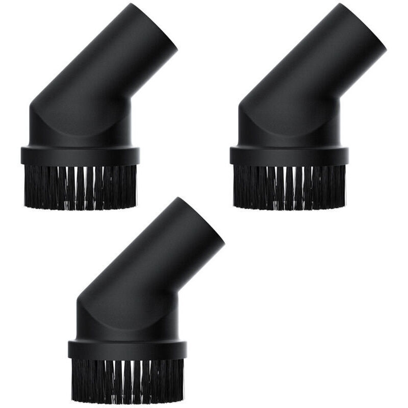 3 pack Premium Brosse d'aspirateur pour meubles, Brosse ronde avec diamètre de 35mm avec tête pivotante – Convient pour AEG, Bosch, Siemens, Miele,