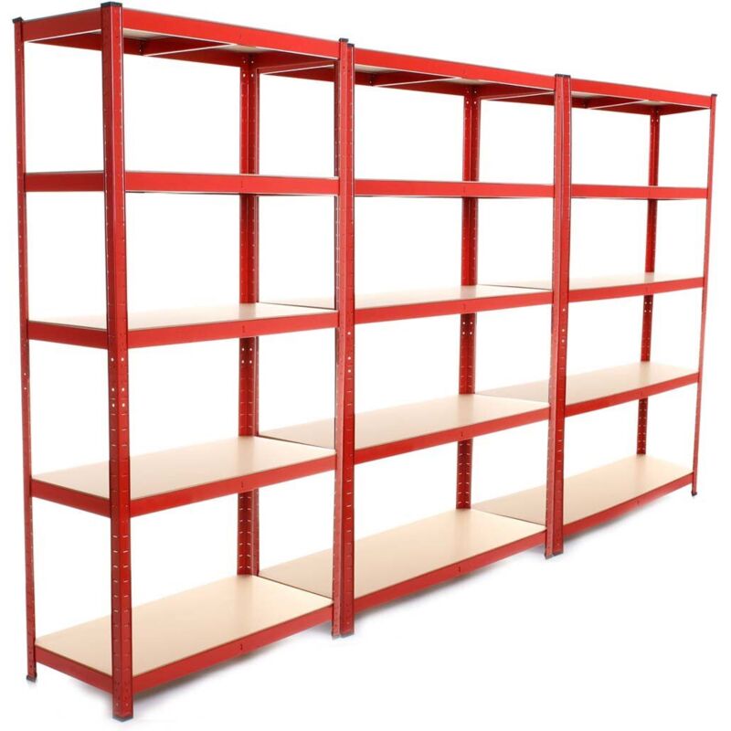 Briefness - 3 pack Racking Bays 5 Tier Boltless Garage Shelving Unit Storage Rack Heavy Duty