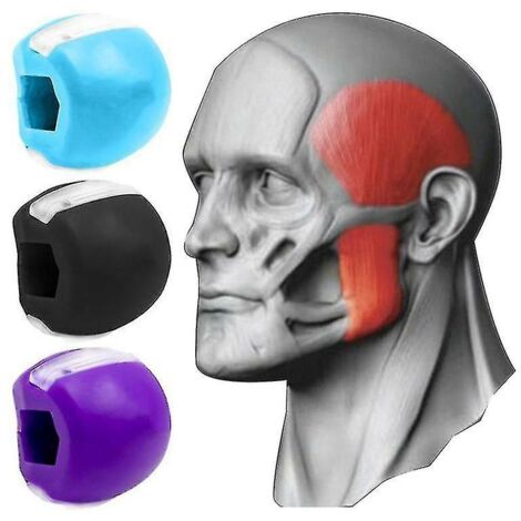 3-pack Silicone Masseter Chewing Balls Facial Muscles Jaw And Neck Muscle Exercise Balls Black Purple Blue