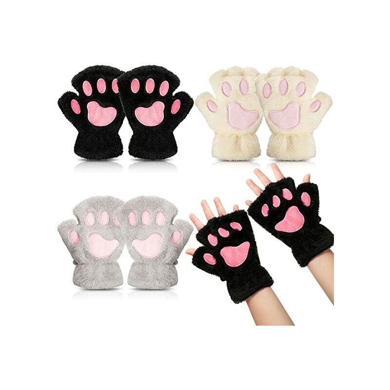 Perle Rareit - 3 paia di guanti con zampa di gatto...