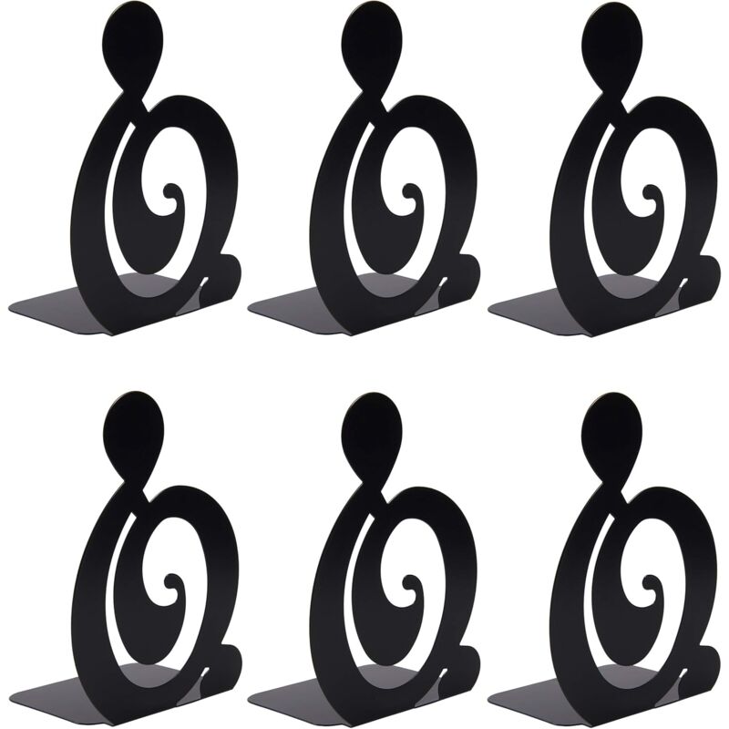 3 Paire Serre-Livres Métal Support pour Étagères Support de Livres