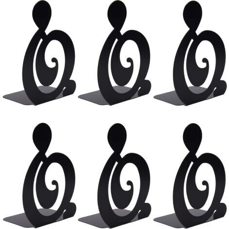 3 Paire Serre-Livres Métal Support pour Étagères Support de Livres Presse-Livres Porte-Livre Antidérapants pour Enfants Ado Organisateur de Livres pour Maison Bureau Ecole Bibliothèque Noir