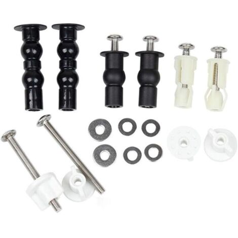 3 Paires Abattant WC Fixations Charnières, Vis pour Toilette Ensemble de Fixation Charnière vis Fixations Extensible Caoutchouc Vis Convient à Toutes Les Toilettes-