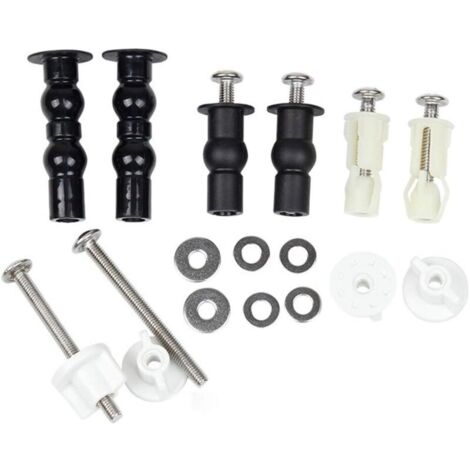 3 Paires Abattant WC Fixations Charnières, Vis pour Toilette Ensemble de Fixation Charnière vis Fixations Extensible Caoutchouc Vis Convient à Toutes Les Toilettes-