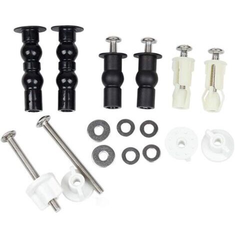 3 Paires Abattant WC Fixations Charnières, Vis pour Toilette Ensemble de Fixation Charnière vis Fixations Extensible Caoutchouc Vis Convient à Toutes Les Toilettes-