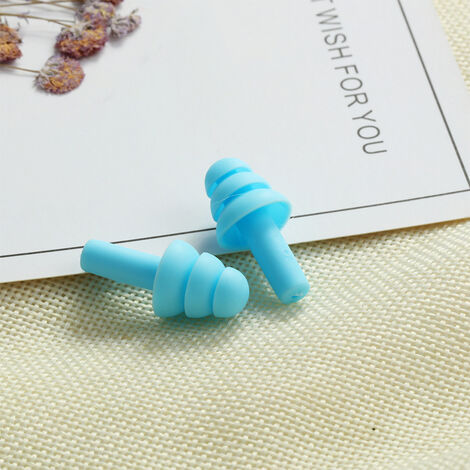 6Packs de bouchons d'oreilles en silicone réutilisables, bouchons d'oreilles  hypoallergéniques étanches pour la réduction