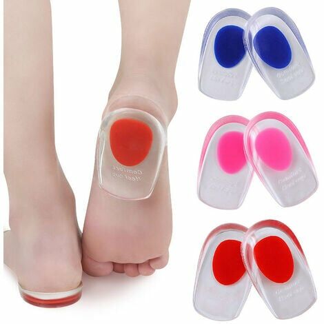 3 Paires Coussinets pour Talon Gel, Protège Talon Silicone Sport, Semelle Talonnette Gel Coupelles pour la Fasciite Plantaire (Femme)