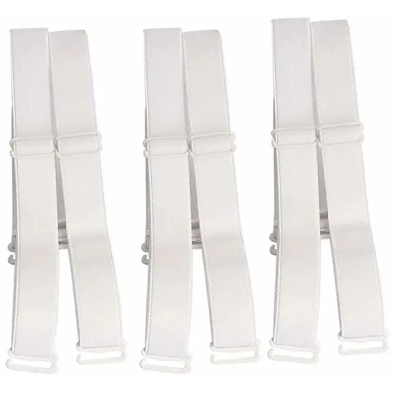 3 paires de bretelles de soutien-gorge blanches réglables