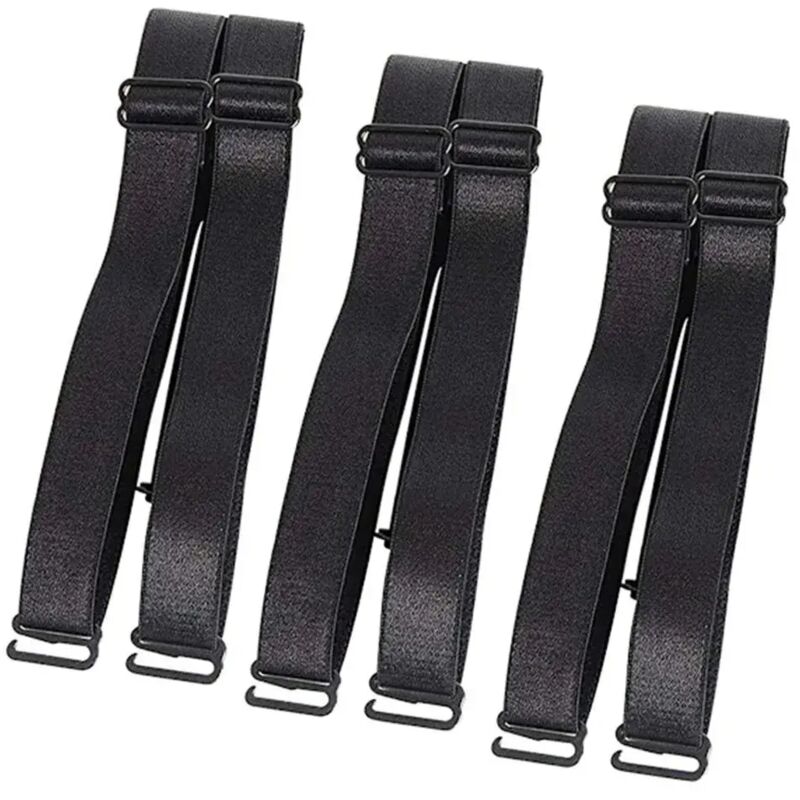 3 paires de bretelles de soutien-gorge noires réglables