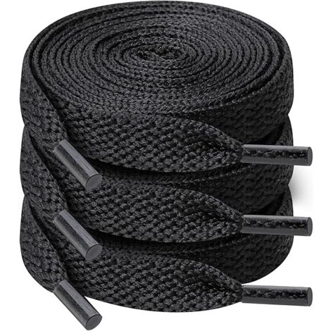 3 Paires de Lacets Chaussures, Lacets Plats de 8 mm de Large Pour Baskets, Course à Pied, Adultes, Enfants