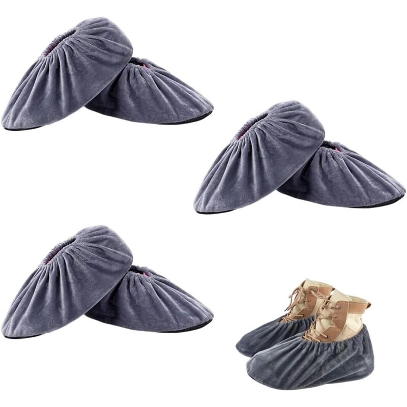 3 Paires de Surchaussures Lavables, Couvre-Chaussures Antidérapants Réutilisables, Imperméables et Respirants, Élastiques Anti-Poussière pour la