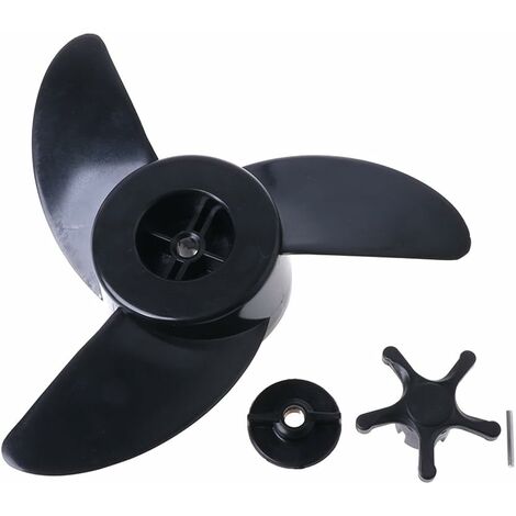 3 pales hélices de Bateau à Moteur Moteur électrique Hors-Bord pour HaiboET45L ET55L hélices de Bateau à Moteur Noir, Ephé