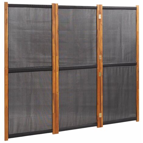 3-Panel Room Divider Black 210x180 cm vidaXL