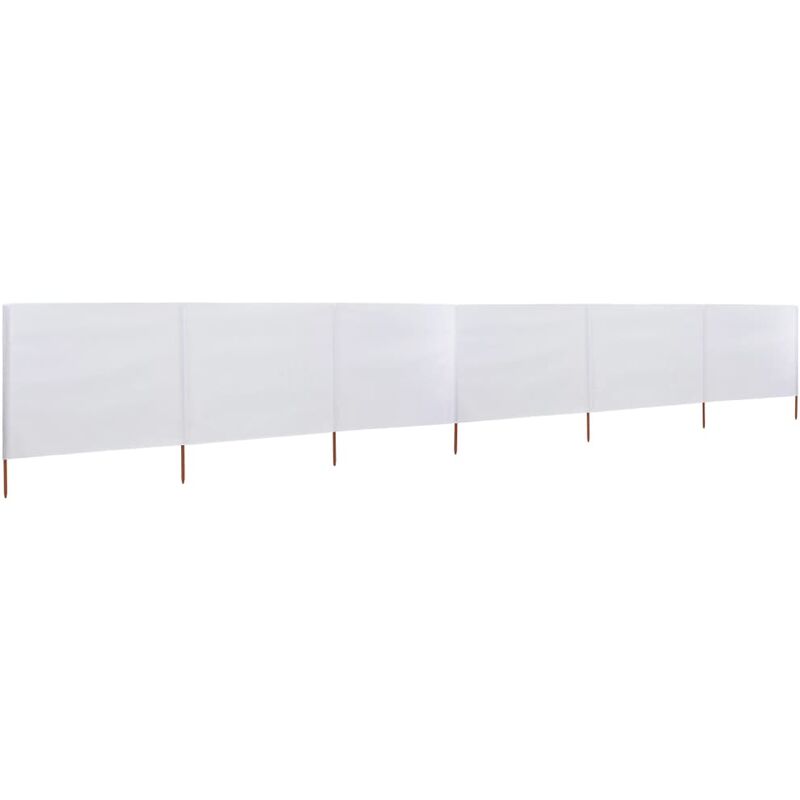 6-panel Wind Screen Fabric 800x80 cm White Vidaxl