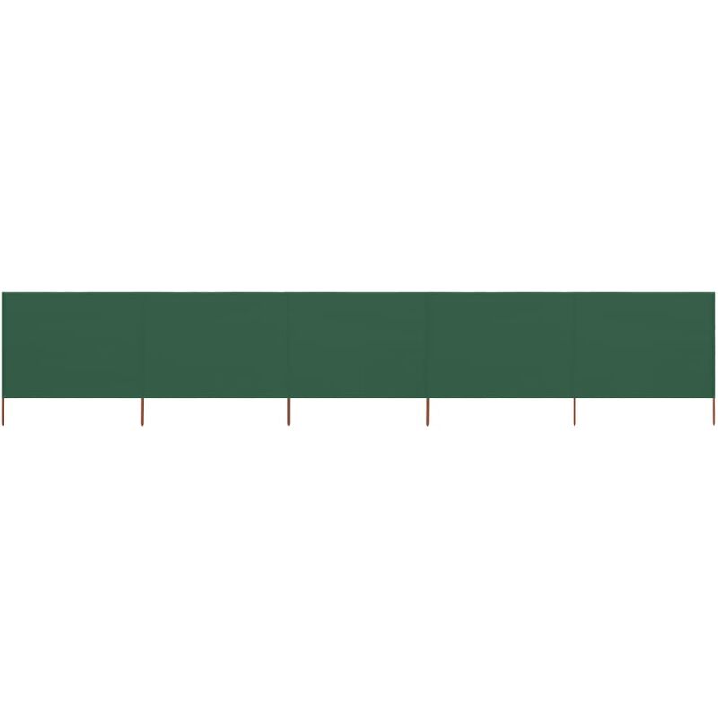5-panel Wind Screen Fabric 600x160 cm Green vidaXL
