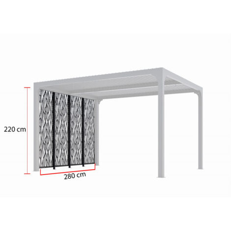 3 Paneles de Mocarabe de Acero para Lado de 3m para Pérgola para 3630