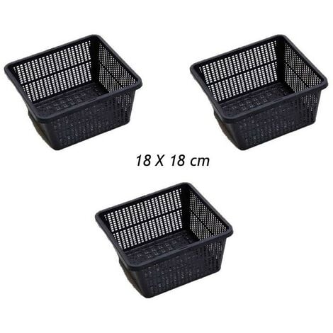 3 Paniers 18 X 18 pour plantes de bassins de jardin et étangs