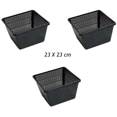 3 Paniers 23 X 23 pour plantes de bassins de jardin et étangs