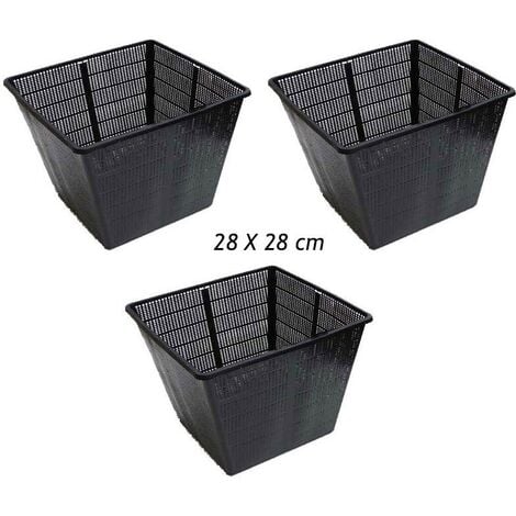 3 Paniers 28 X 28 cm pour plantes de bassins de jardin et étangs