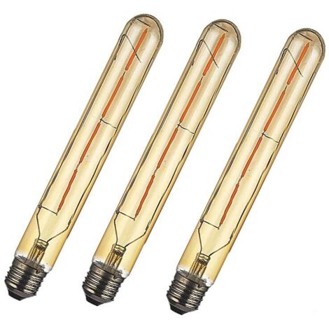 3 Paquets D'ampoule à Filament LED Tubulaire T30,Blanc Chaud 2700k Pas Dimmable 4W Edison Style Fumé Ampoule E27 en Verre Doré(Remplace L'ampoule Halogène à Vis E27 40W)400LM