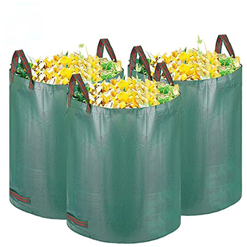 3 paquets de sacs à déchets de jardin de 120 litres, pliables, réutilisables, stables, résistants aux uv, sacs à feuilles et à déchets de jardin