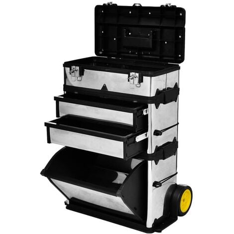 VonHaus Utility Tool Box Storage Organiser Case with 4 Drawers & Adjustable  Dividers