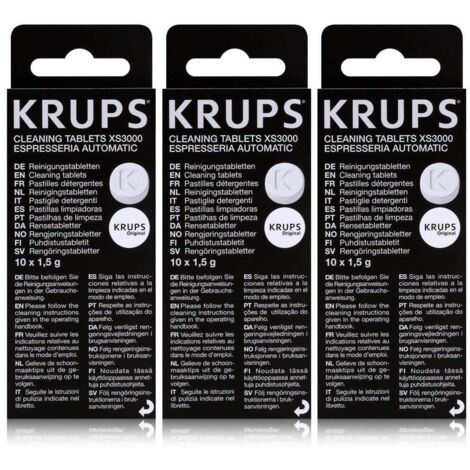3 pastillas de limpieza Krups (10 uds.) XS3000